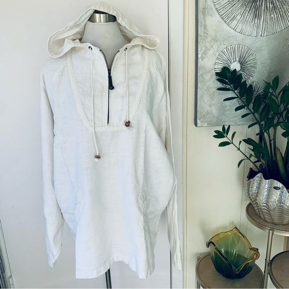 Natural Threads white 100% cotton oversized sport jacket size XL - Picture 2 of 12